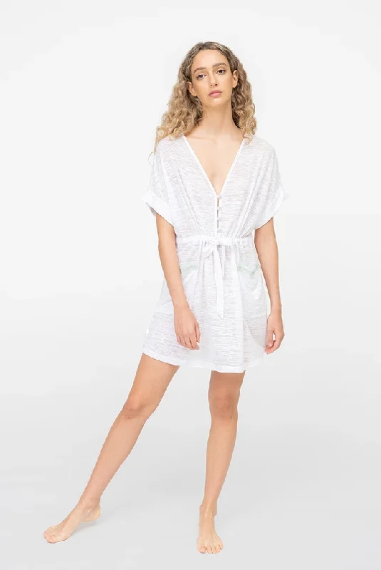 Pocket Mini Dress White Chic Sleeveless Mini Dress