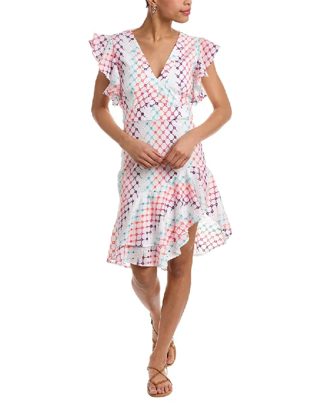 Patbo Embroidered Eyelet Mini Dress Fashionable Mini Dress with Pockets