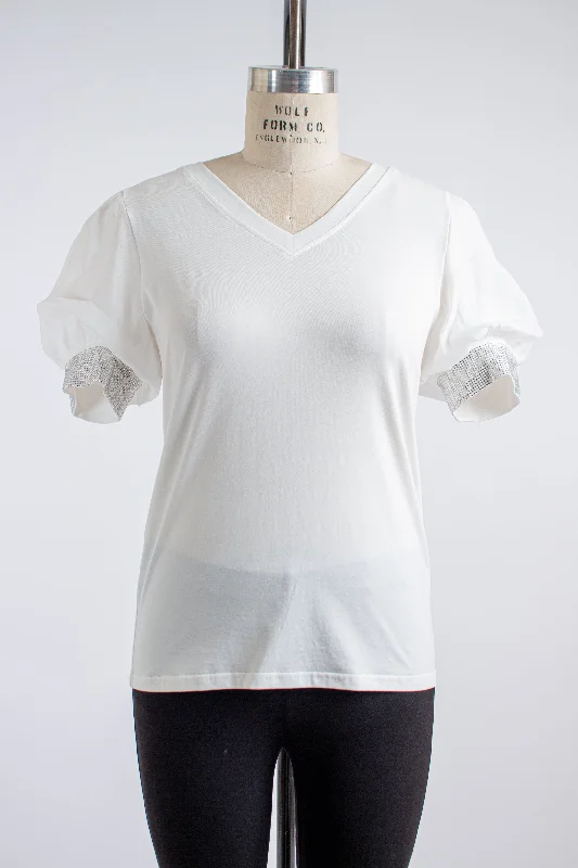 "Ruby" White Blouse Wrap Front Blouse