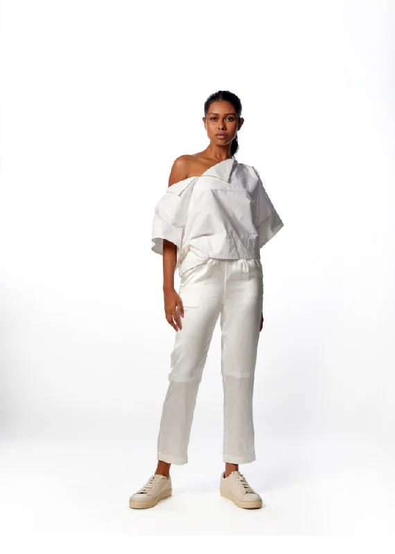 Off Shoulder Cropped Shirt-- Rayon Fabric Velvet Fabric Corduroy Fabric