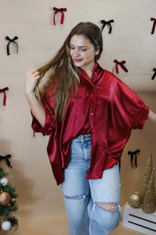 Arizona Full Bloom Blouse -3 Colors Oversized Silk Blouse