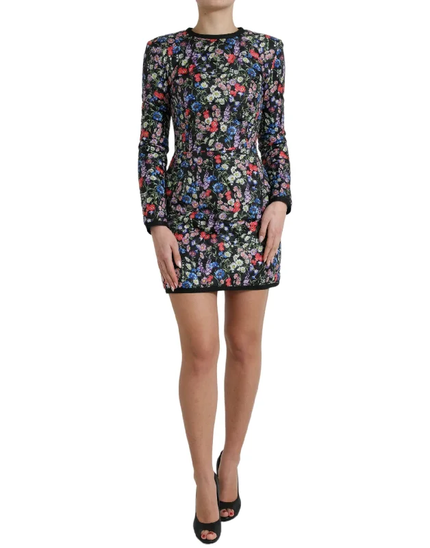 Dolce & Gabbana Floral Sheath Mini Dress Women's Elegance Trendy Camisole Mini Dress