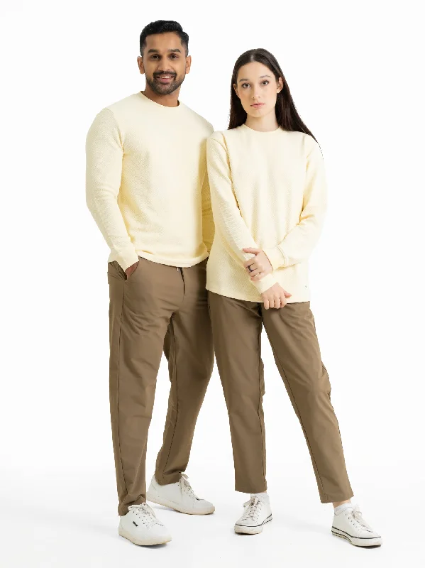 DEEDAT PORTOFINO Full Sleeve Tee Shirt - Cream-- Chenille Fabric Brocade Fabric Lace Fabric