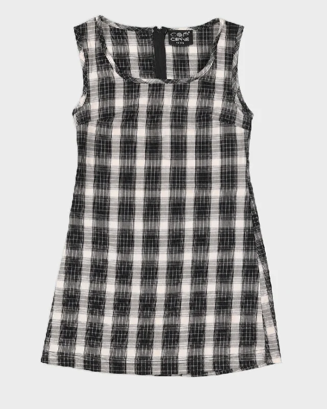 Vintage 90s Cop Copine Plaid Mini Dress - M Classic White Mini Dress