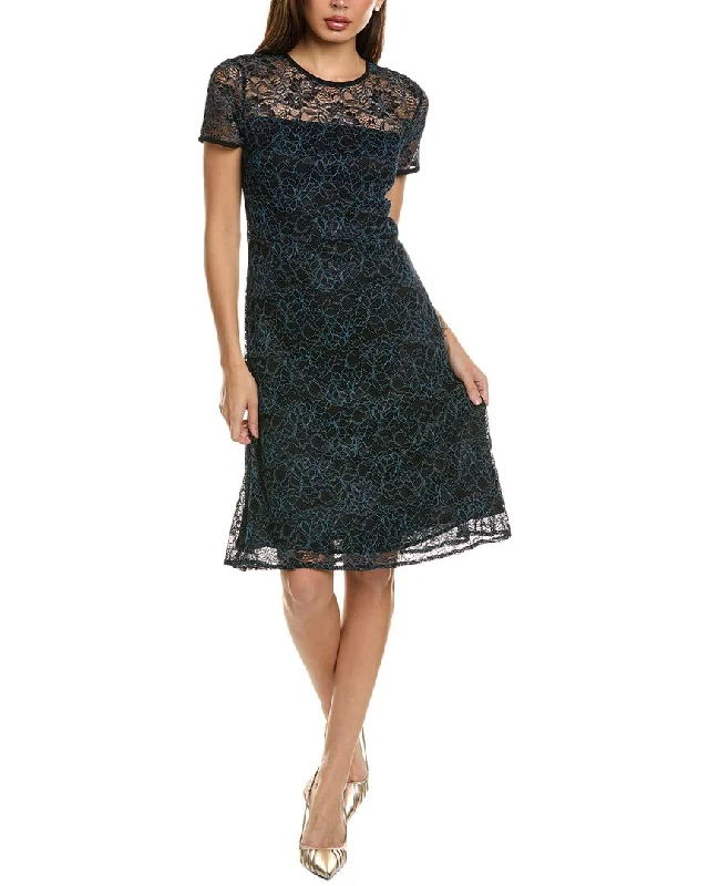 St. John Jewel Neck Mini Dress Casual High-Waist Mini Dress