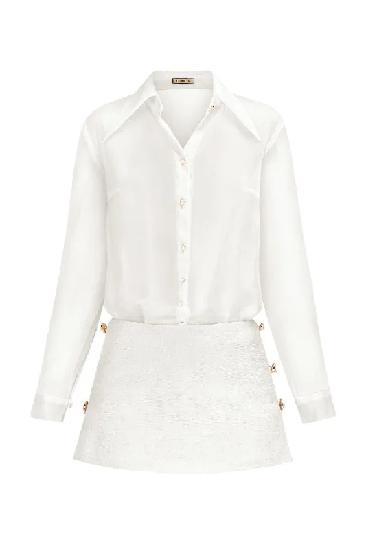 RISHIMA SHIRT AND MINI SKIRT SET-- Faux Fur Fabric Real Fur Fabric Shearling Fabric
