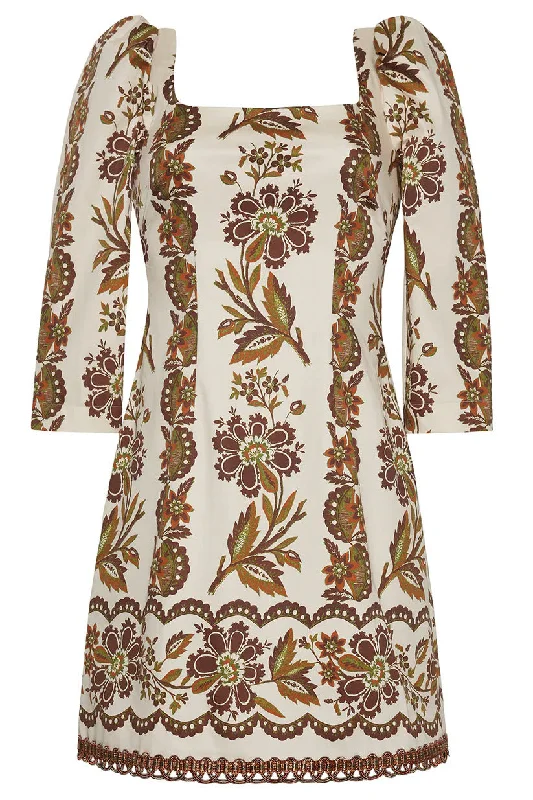 Cara Cara Women's Belinda Mini Dress, Olive Renaissance Chic Pleated Mini Dress