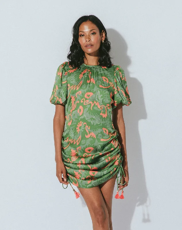 Kamila Mini Dress Abstract Print Fashionable Polka Dot Mini Dress