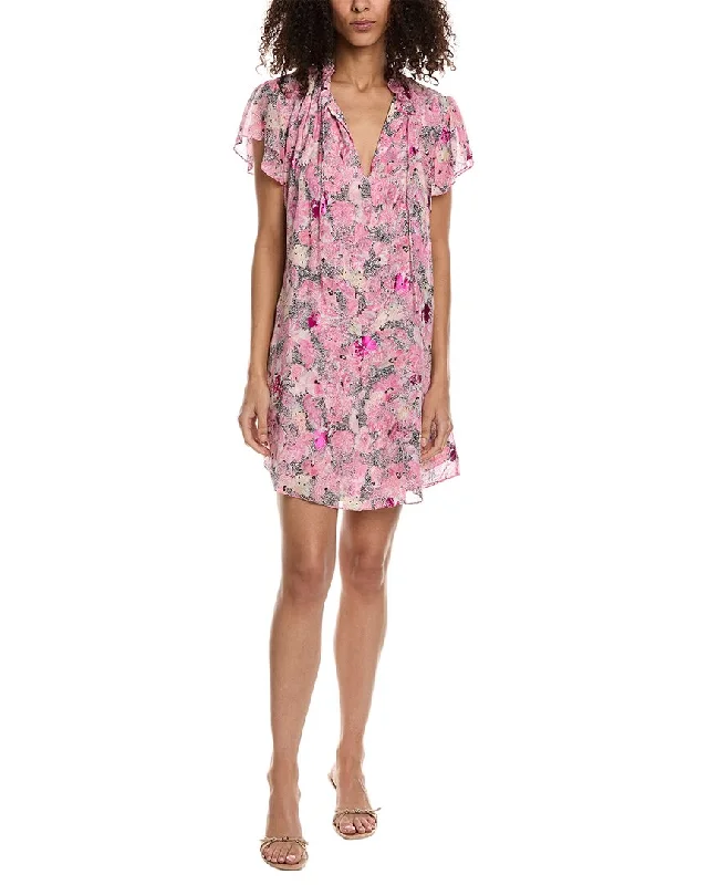 The Kooples Foil Detail Mini Dress Fashionable Mini Dress with Slits
