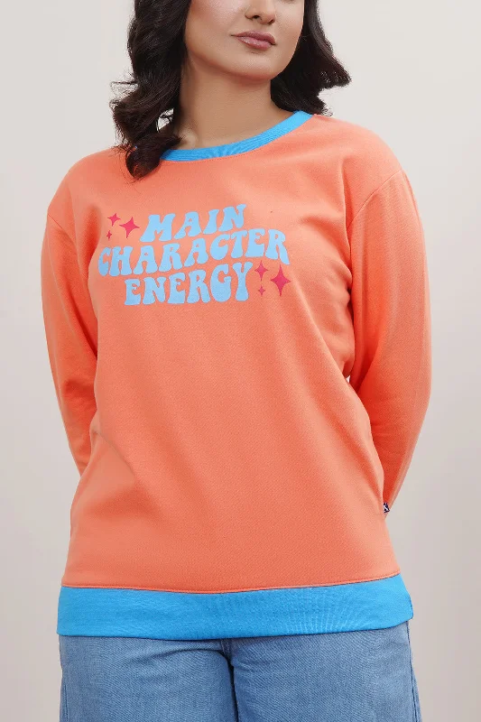 Women Premium Sweat Shirt-- Mesh Canvas Denim