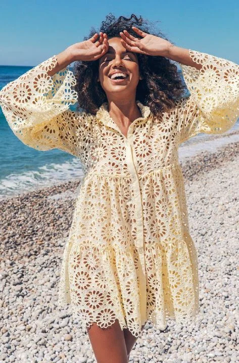 Dandelion Mini Dress Yellow Fashionable A-Line Mini Dress