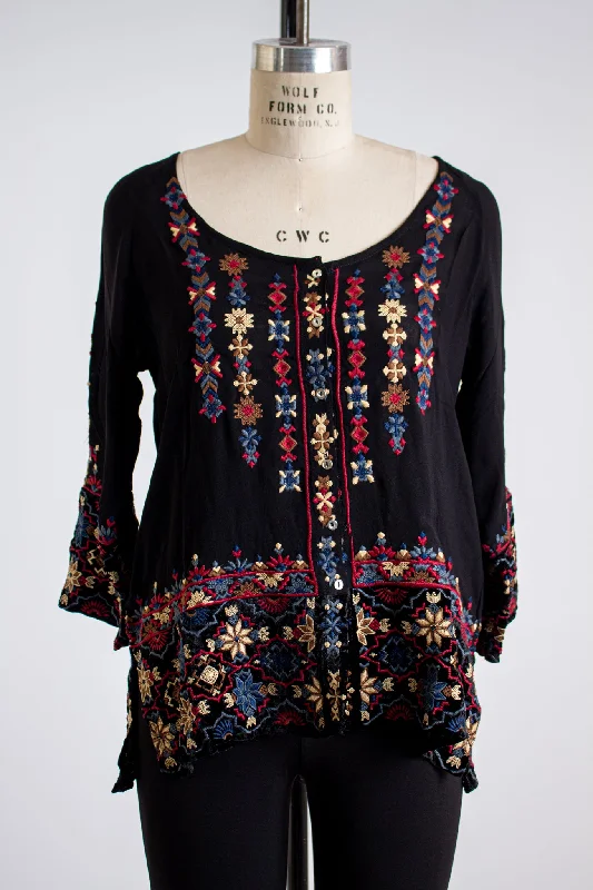 "Dahna" Black Blouse Everyday Stylish Blouse