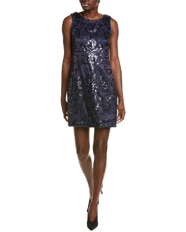 Vince Camuto Sequin Printed Mini Dress Fashionable Pleated Mini Dress
