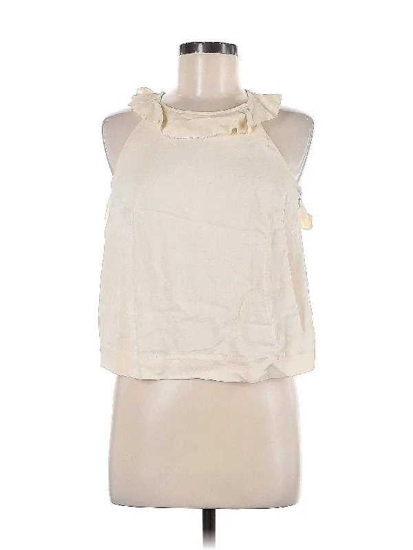 Sleeveless Blouse Pleated Collar Blouse