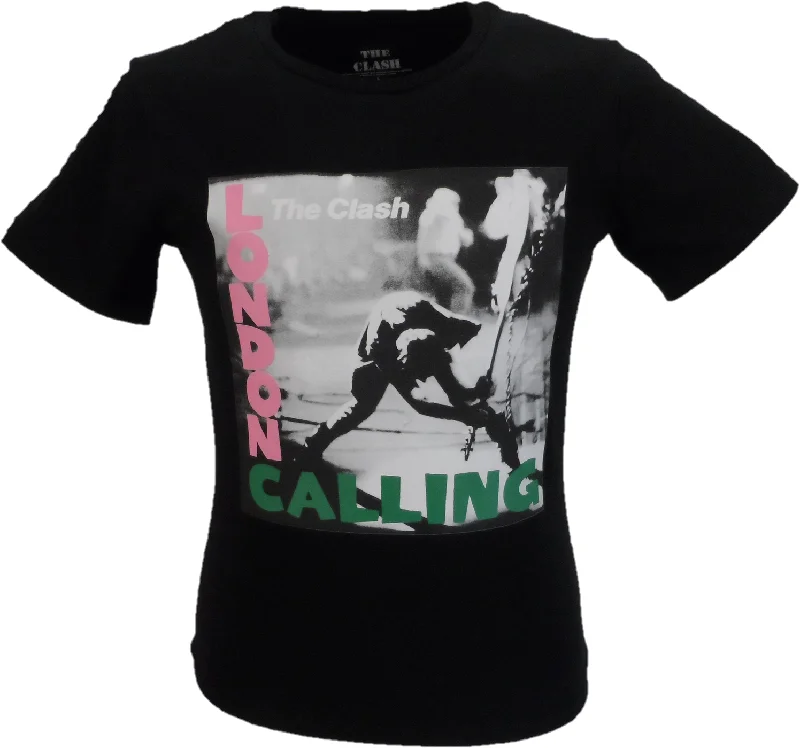 Ladies Black Official The Clash London Calling T Shirt-- Modern Contemporary Chic