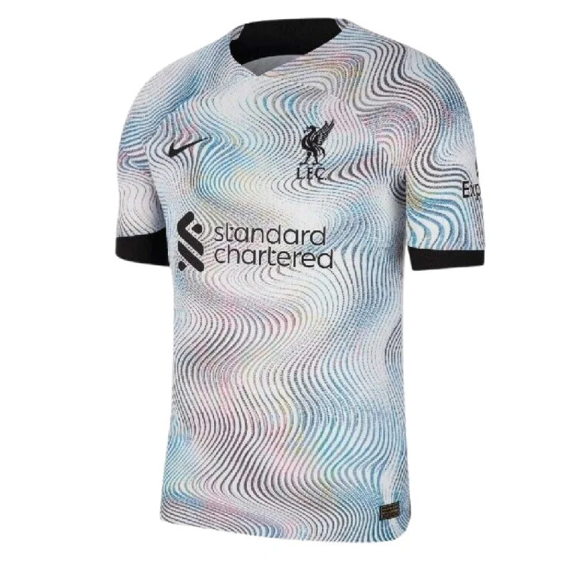 Nike Liverpool Away Shirt 22 23 Dri Fit White Football Shirt-- Solid Color Striped Floral