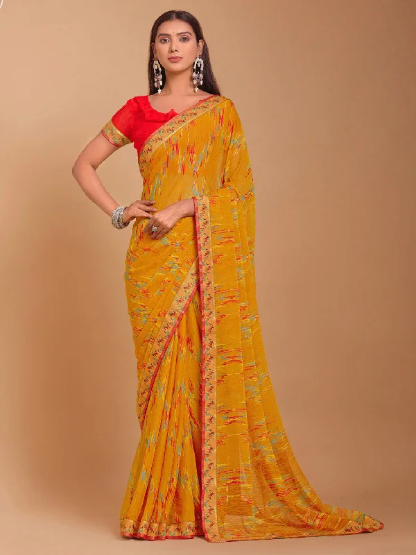Women's Chiffon Red Embellished Designer Saree With Blouse Piece Pastel Color Blouse Women's Chiffon Red Embellished Designer Saree With Blouse Piece Pastel Color Blouse