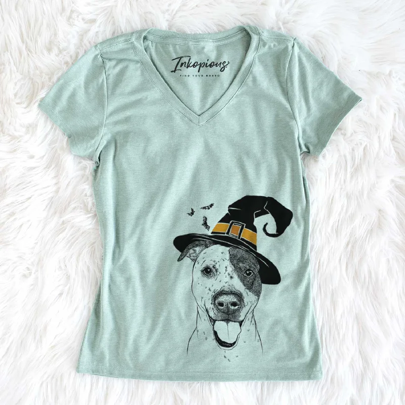 Witch Simon the Mixed Breed - Women's V-neck Shirt-- Terry Blend Velvet Blend Canvas Blend