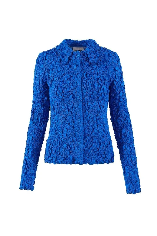 BLUE SMOCKED SHIRT-- Anti-Shrink Durable Soft