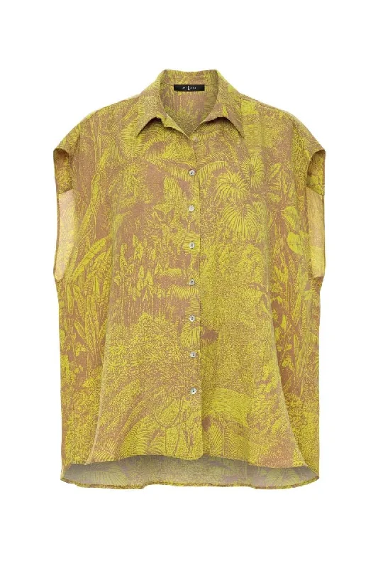 SERENGETI SILVA SLEEVELESS NAT SHIRT-- Graphic Embroidered Appliqued