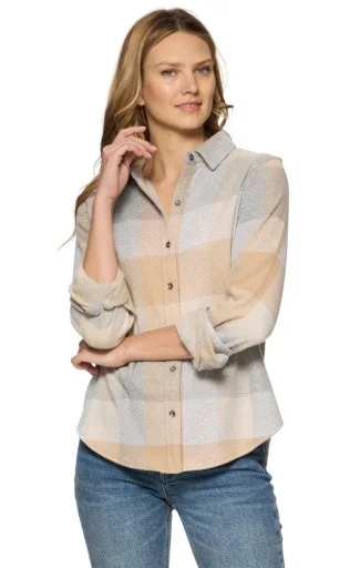 Earling Knit Flannel Shirt-- Chenille Blend Fleece Blend Nylon Blend