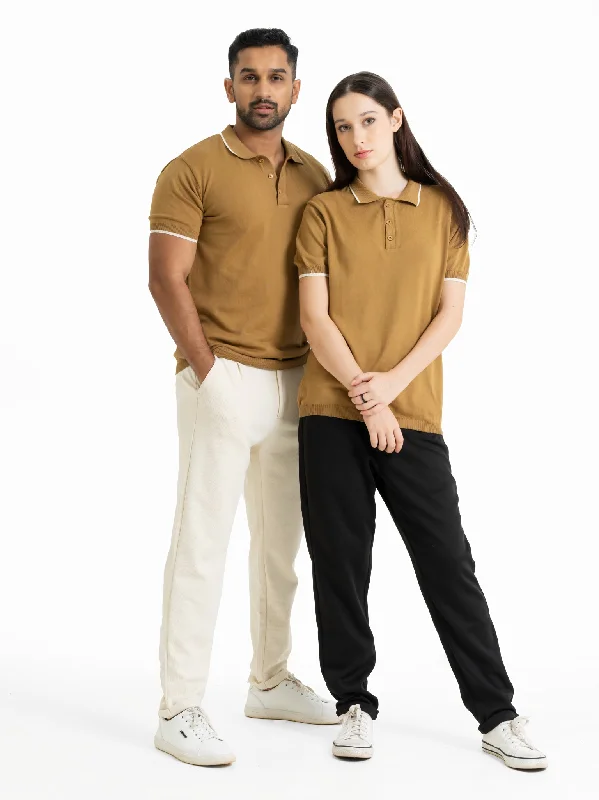 DEEDAT PORTOFINO Short Sleeve Tee Shirt - Beige-- Nylon Fabric Polyester Fabric Spandex Fabric