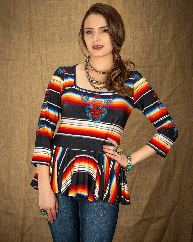 Multicolor "Saltillo" Blouse Casual Stripe Blouse