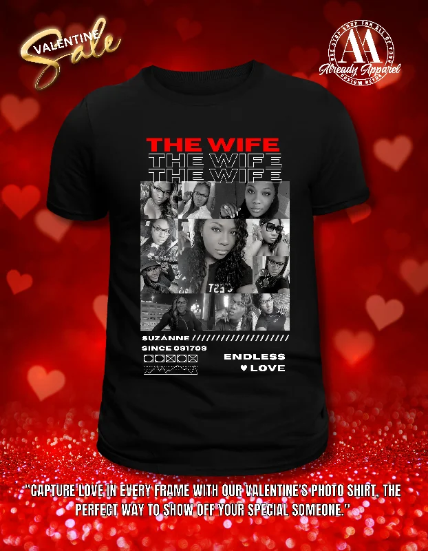 Valentine's Photo Shirt |Custom Girlfriend Face Tee | Special Someone Tee-- Beaded Sequined Faux Fur