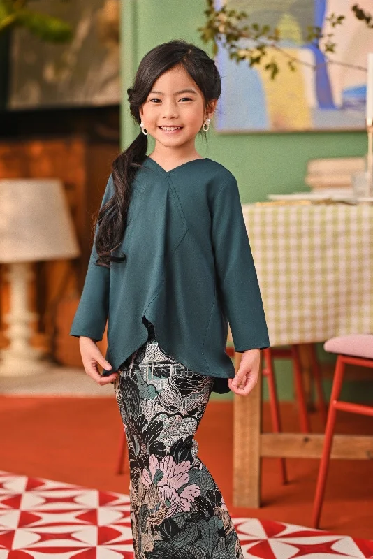 The Capai Caya Blouse - Emerald Green Textured Cotton Blouse