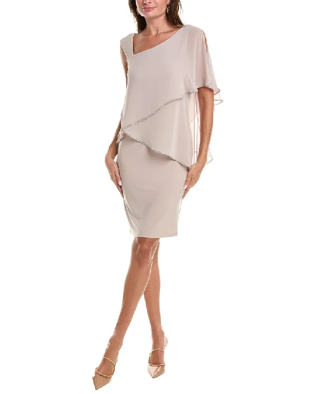Joseph Ribkoff Chiffon Overlay Mini Dress Fashionable Mini Dress with Frills