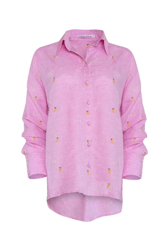 MANGO LILAC SHIRT-- Hooded Caped Shawl Collar