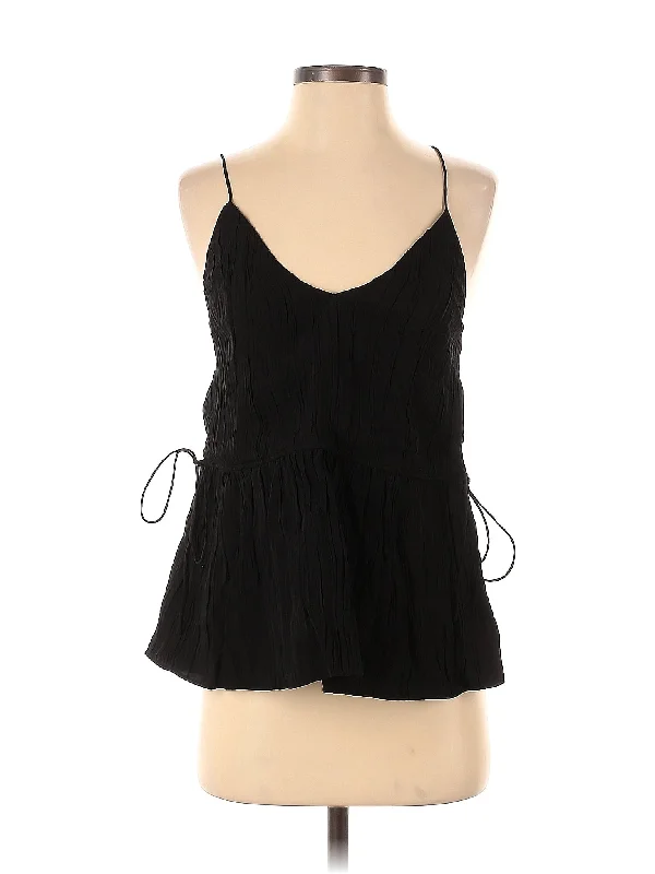 Sleeveless Blouse Sheer Mesh Blouse