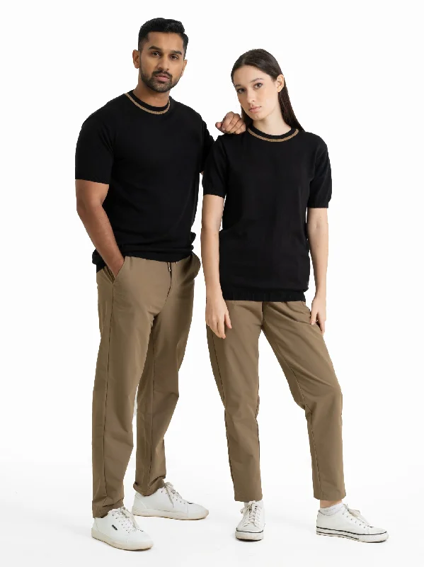 DEEDAT PORTOFINO Tee Shirt - Black-- Graphic T-Shirt Round Neck Polyester