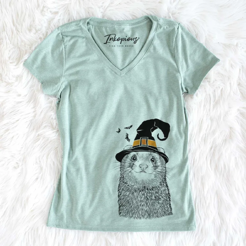 Witch Fig the Ferret - Women's V-neck Shirt-- Collared Crew Neck Turtle Neck