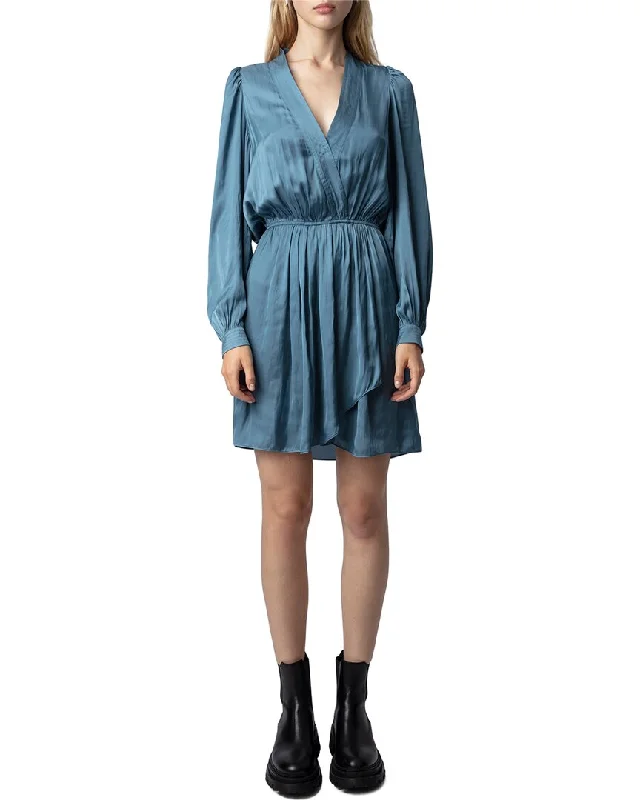 Zadig & Voltaire Remember Satin Mini Dress Fashionable Polka Dot Mini Dress