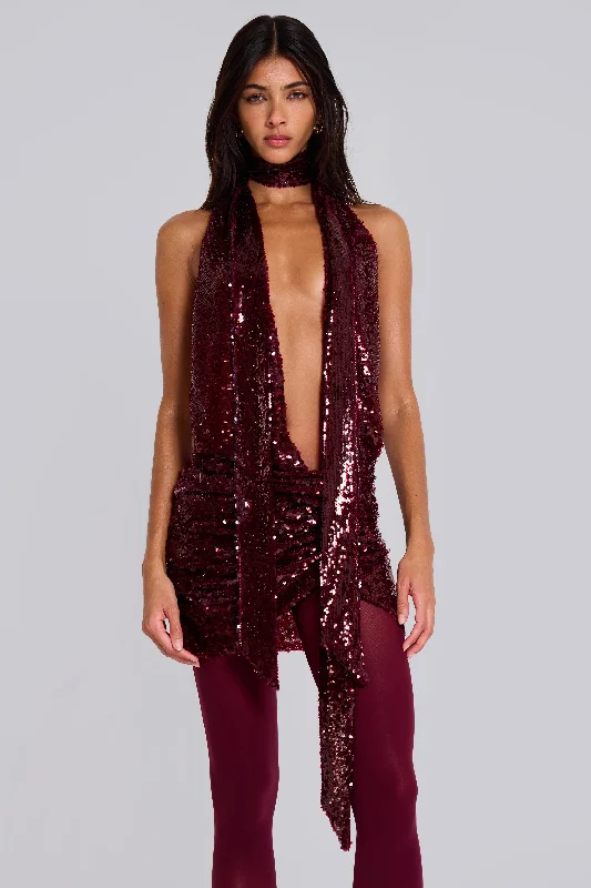 Supernova Sequin Mini Dress Comfortable One-Shoulder Mini Dress