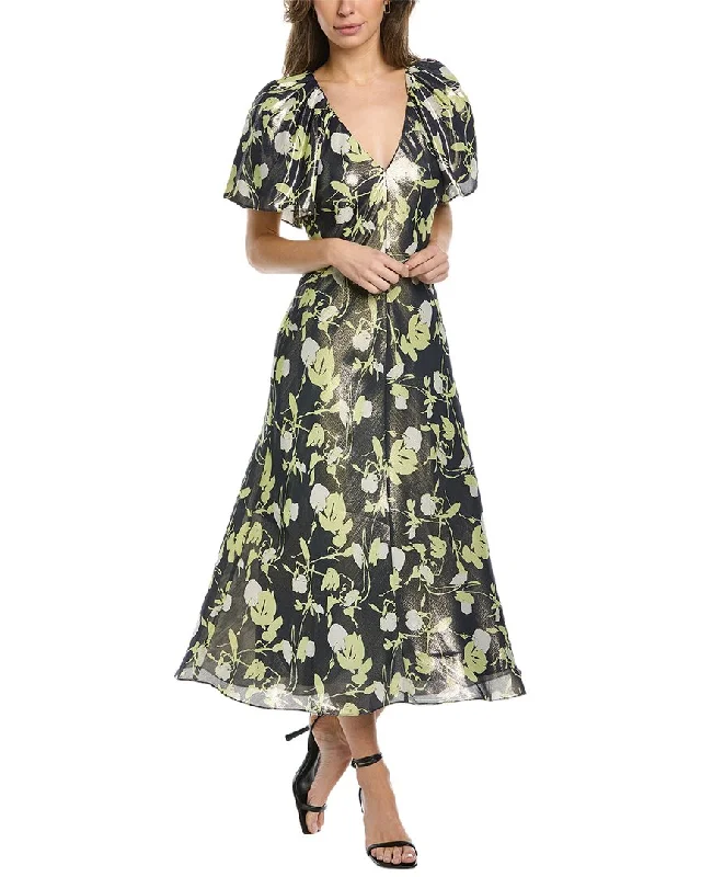 Tanya Taylor Evette Linen & Silk-Blend Mini Dress Elegant Lace-Up Mini Dress