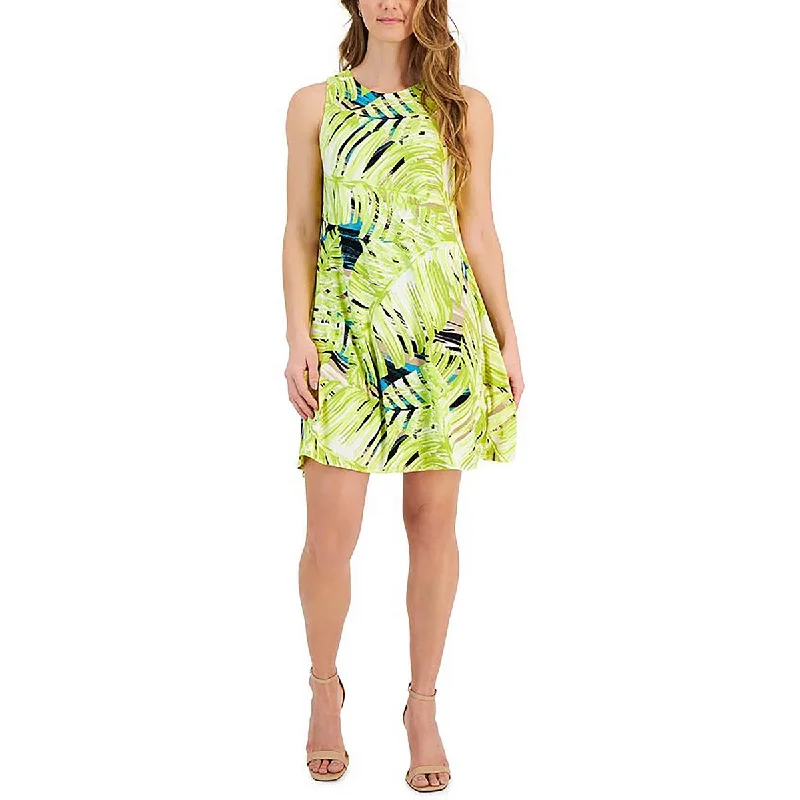 Gwen Womens Sleeveless Short Mini Dress Comfortable Zip-Up Mini Dress