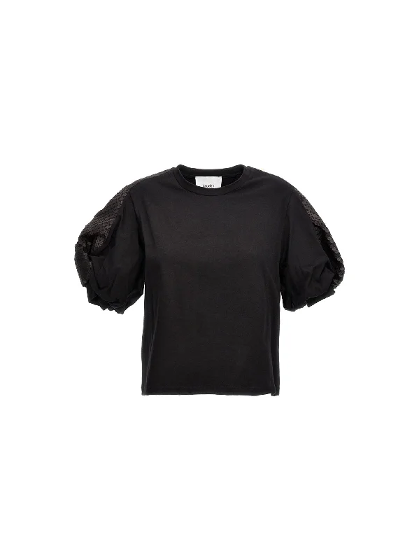 Sequin T-shirt-- Print Jacquard Patchwork