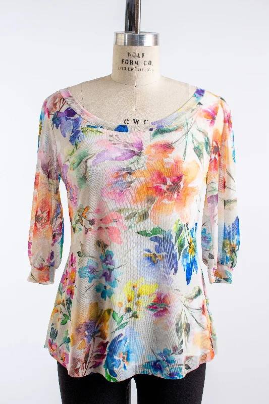 "Gardenia" Balloon Sleeve Blouse Lightweight Linen Blouse
