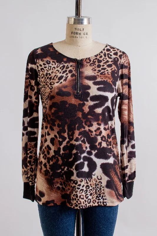Animal Print Blouse Soft Modal Blouse