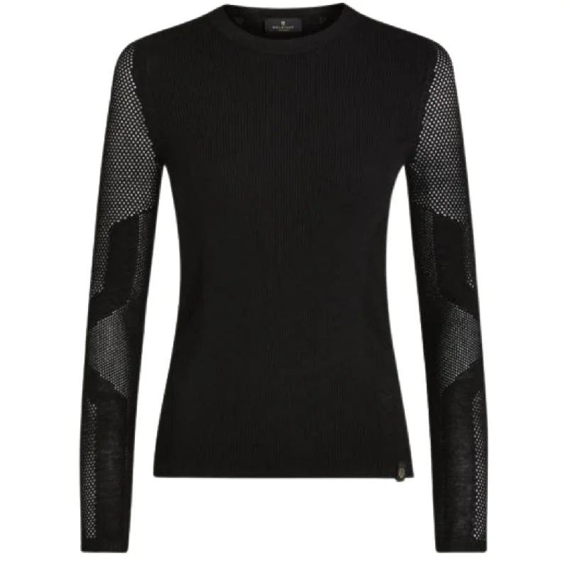 Belstaff Kai Crewneck Long Sleeve Black T-Shirt-- Oversized T-Shirt Spandex breathable