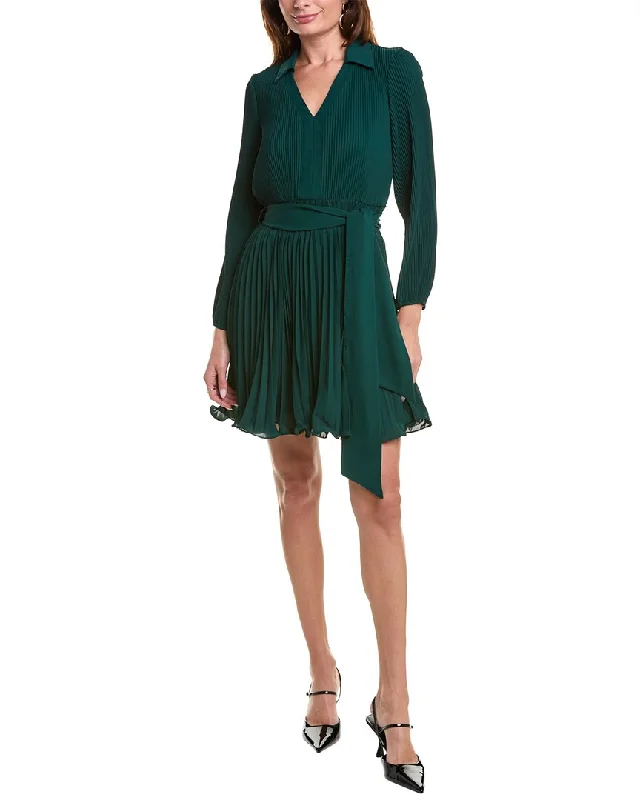 Taylor Accordion Pleated Mini Dress Cozy Ruched Mini Dress