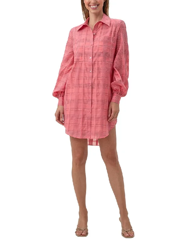 Trina Turk Aisling Silk-Blend Mini Dress Fashionable Pleated Mini Dress