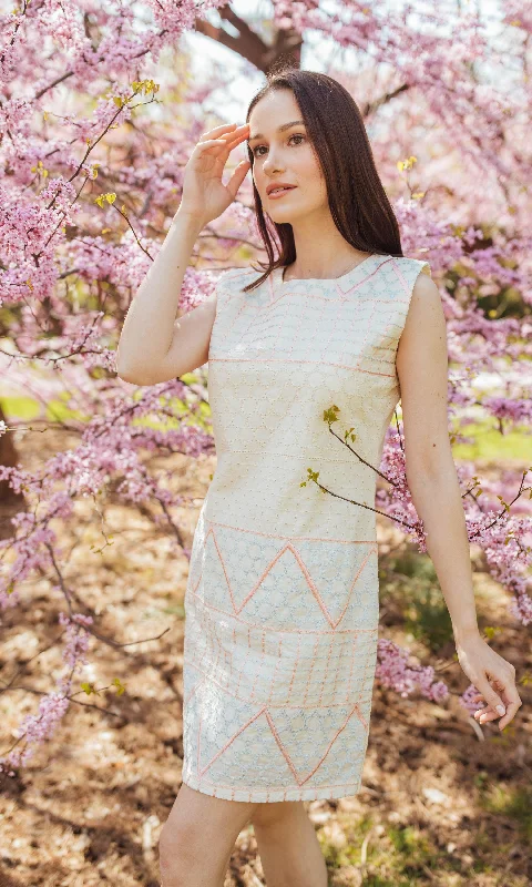Gia White Mini Dress with Eyelet Embroidery Elegant Mini Dress with Ruffles