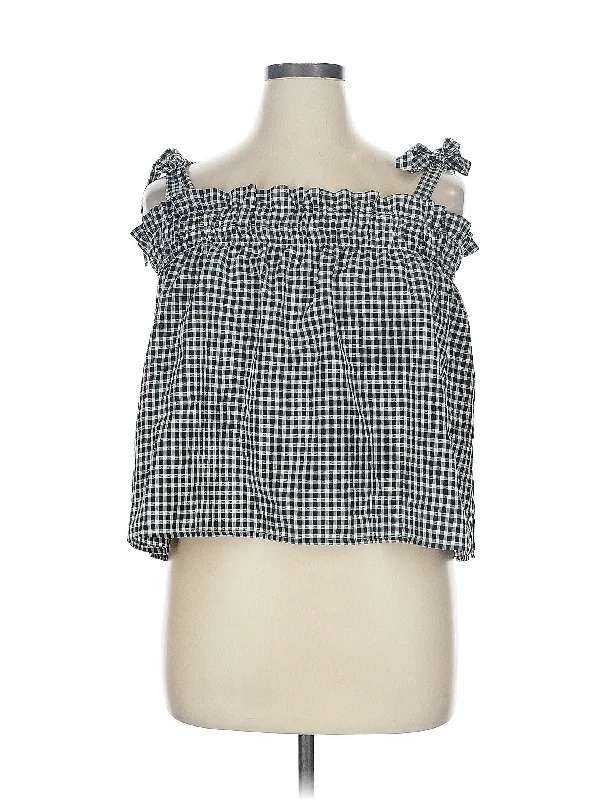 Sleeveless Blouse Off-Shoulder Wrap Blouse