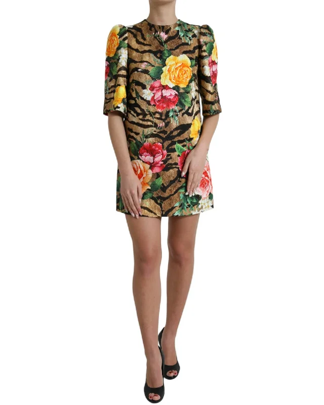 Dolce & Gabbana  Floral Print Mini Dress Comfortable Shift Mini Dress