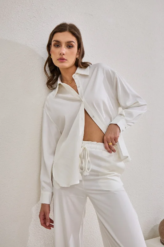 Page White Cupro Shirt-- Chenille Fabric Brocade Fabric Lace Fabric