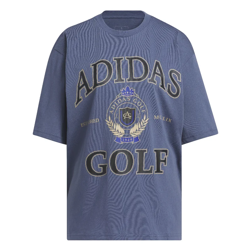 adidas Go-To Crest Graphic Boyfriend T-Shirt - Preloved Ink SS24-- Zippered Buttoned Snapped