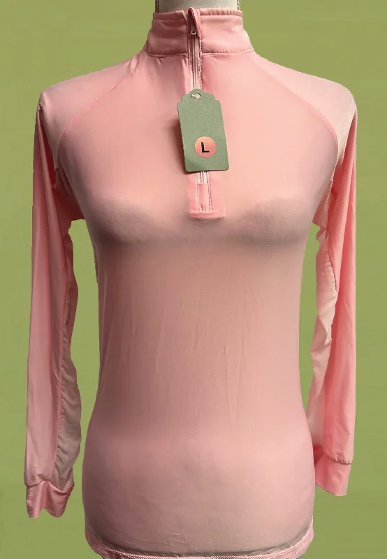 It's a Haggerty's Womens LS Sun Shirt -  Solid Pink, M-- Fleece Nylon Spandex